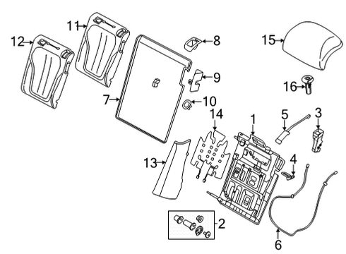 2022 BMW X6 M Rear Seat Components Diagram 2