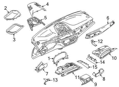 2021 BMW 530e Cluster & Switches, Instrument Panel Diagram 3