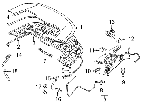 2021 BMW M240i xDrive Storage Compartment Cover Diagram