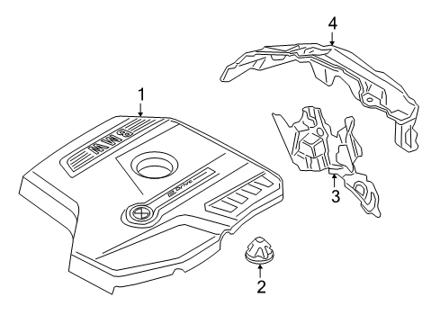 2021 BMW 530e Engine Appearance Cover Diagram 1