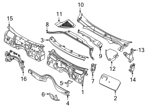 2022 BMW X4 Cowl Diagram