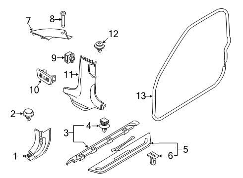 2021 BMW M850i xDrive Interior Trim - Pillars Diagram 2