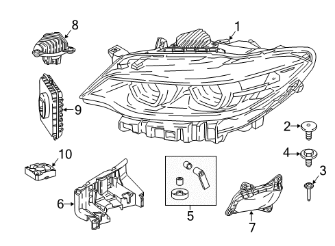 2021 BMW 230i Headlamp Components Diagram