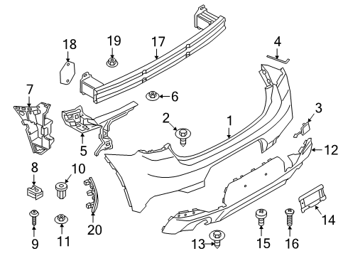 2021 BMW X2 Bumper & Components - Rear Diagram 1