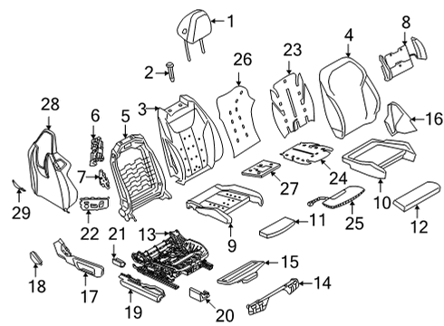 2022 BMW M4 Driver Seat Components Diagram 2