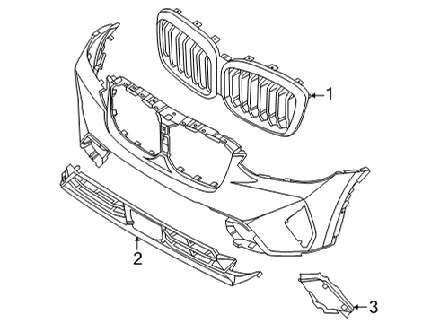 2023 BMW X4 Grille & Components Diagram 3