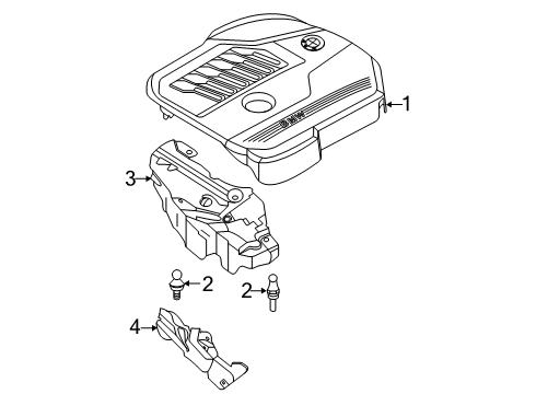 2022 BMW 840i Engine Appearance Cover Diagram