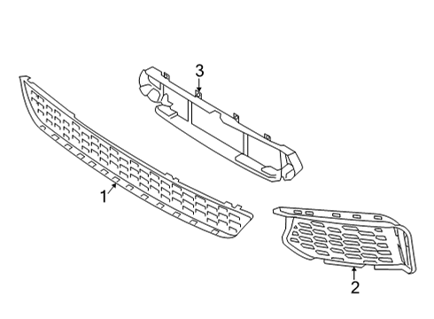 2023 BMW 530i Grille & Components Diagram 3