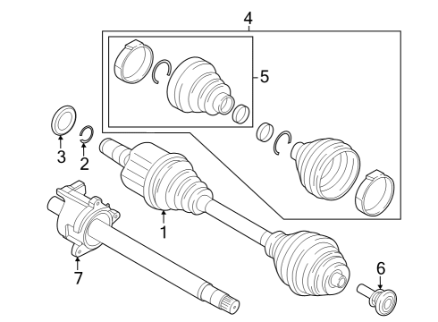 2024 BMW X1 OUTPUT SHAFT FRONT LEFT Diagram for 31605A4E431