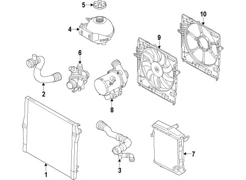 2023 BMW 230i Cooling System, Radiator, Water Pump, Cooling Fan Diagram 2