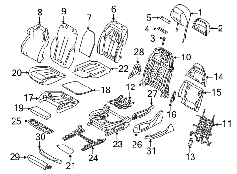 2022 BMW M5 Driver Seat Components Diagram 1