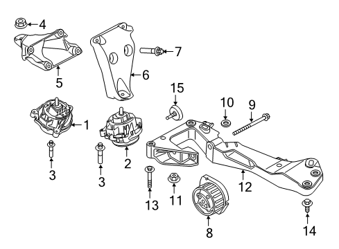 2021 BMW 230i xDrive Engine & Trans Mounting Diagram