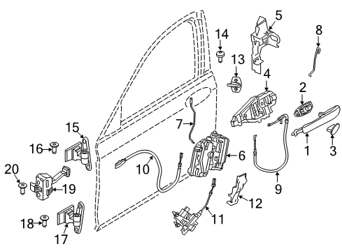 2022 BMW 530e Rear Door Diagram 1