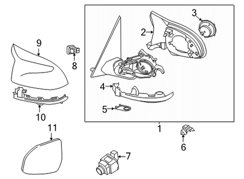 2023 BMW X6 Outside Mirrors Diagram