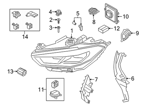 2022 BMW 840i xDrive Gran Coupe Headlamps, Headlamp Washers/Wipers Diagram 2