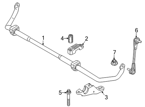 2021 BMW 840i Gran Coupe Stabilizer Bar & Components - Front Diagram 2