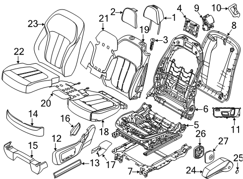 2023 BMW X7 Second Row Seats Diagram 3