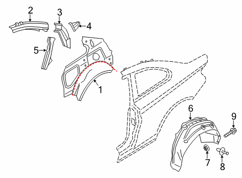 2021 BMW 230i Inner Structure - Quarter Panel Diagram 2