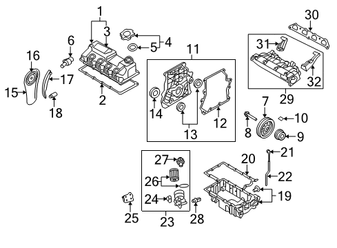 Exchange Cylinder Head Cover Diagram for 11122463733