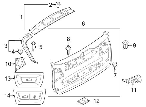 2024 BMW X1 Interior Trim - Lift Gate Diagram