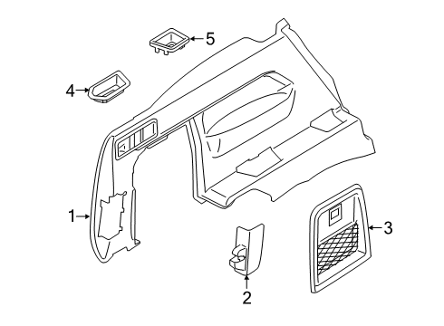 2022 BMW X5 M LEFT TRUNK TRIM Diagram for 51475A0B6B3