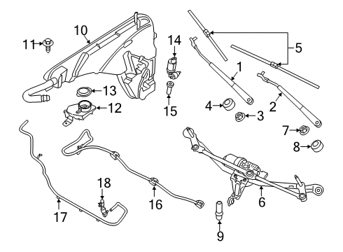 2023 BMW X7 Wiper & Washer Components Diagram 2