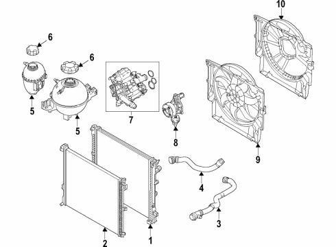 2023 BMW X4 Radiator, Water Pump, Cooling Fan Diagram 1