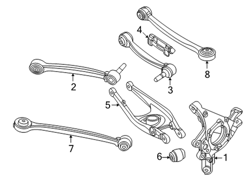 2021 BMW M4 Rear Suspension, Upper Control Arm, Stabilizer Bar, Suspension Components Diagram 3