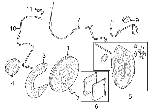 2022 BMW M440i Front Brakes Diagram 1