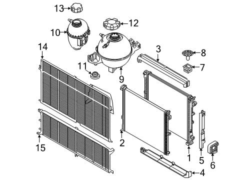 2021 BMW X3 Radiator & Components Diagram 2