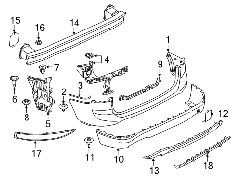 2022 BMW X1 Bumper & Components - Rear Diagram 2