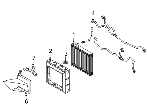 2022 BMW M550i xDrive Radiator & Components Diagram 1