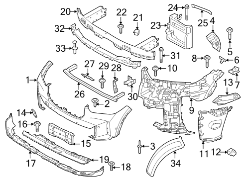 2024 BMW X5 M Bumper & Components - Front Diagram 3