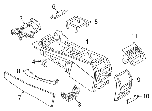 2020 BMW X5 CENTER CONSOLE, LEATHER Diagram for 51169503036