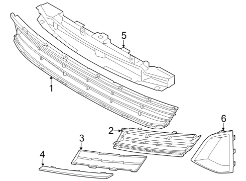 2023 BMW 530i Grille & Components Diagram 2