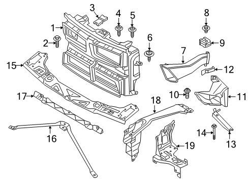 2022 BMW X1 Radiator Support Diagram