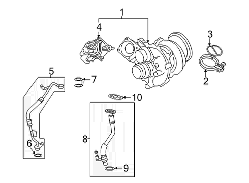 2023 BMW X5 M Turbocharger & Components Diagram 2