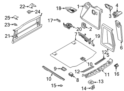 2021 BMW X3 M Interior Trim - Rear Body Diagram 1