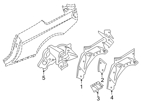 2023 BMW M850i xDrive Inner Structure - Quarter Panel Diagram 1