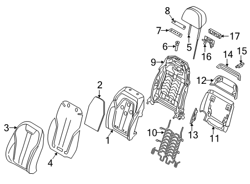 2021 BMW 750i xDrive Driver Seat Components Diagram 2