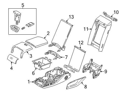 2021 BMW 750i xDrive Rear Seat Components Diagram 1