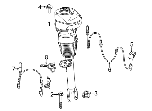 2022 BMW 740i Struts & Components - Front Diagram