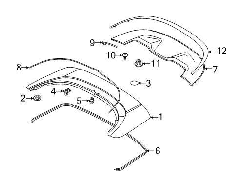 2024 BMW M8 Coupe & Convertible Storage Compartment Cover Diagram