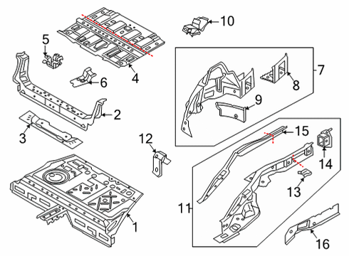 2023 BMW 228i Gran Coupe Rear Floor & Rails Diagram