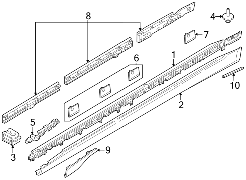 2024 BMW 750e xDrive Exterior Trim - Pillars Diagram