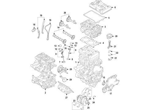 2021 BMW i3s Engine Parts, Mounts, Cylinder Head & Valves, Camshaft & Timing, Oil Pan, Oil Pump, Crankshaft & Bearings, Pistons, Rings & Bearings Diagram 2