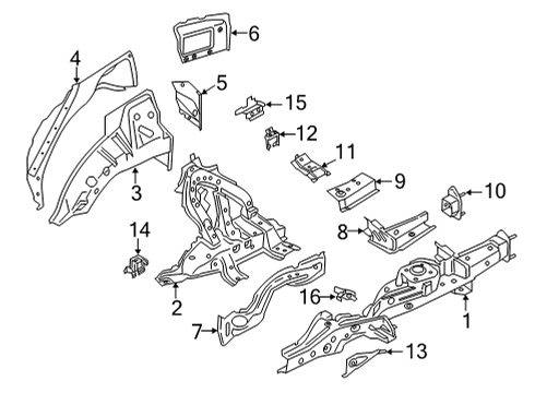 2021 BMW X6 M Rear Floor & Rails Diagram 2