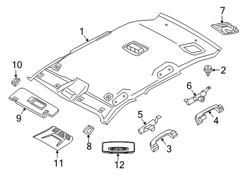 2022 BMW X1 Interior Trim - Roof Diagram