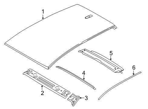 2021 BMW M240i xDrive Roof & Components, Exterior Trim Diagram 1