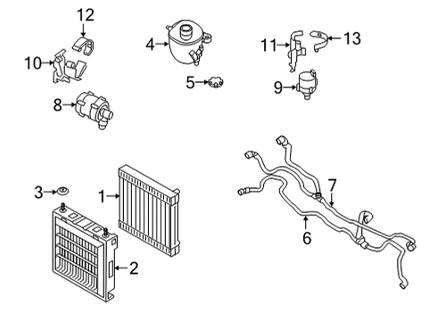 2022 BMW 840i xDrive Gran Coupe Radiator & Components Diagram 1